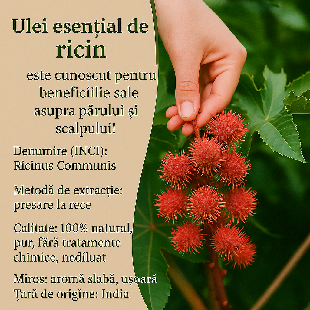 Ulei de Ricin 100% Presat la rece 100ML + Pipetă CADOU