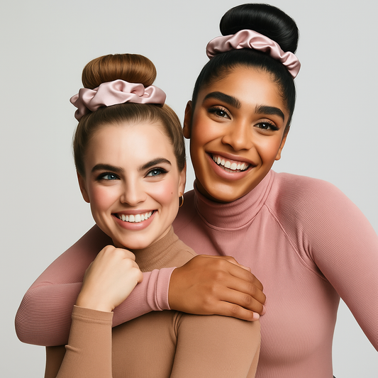 Scrunchie din satin cu dublă functie de ondulare