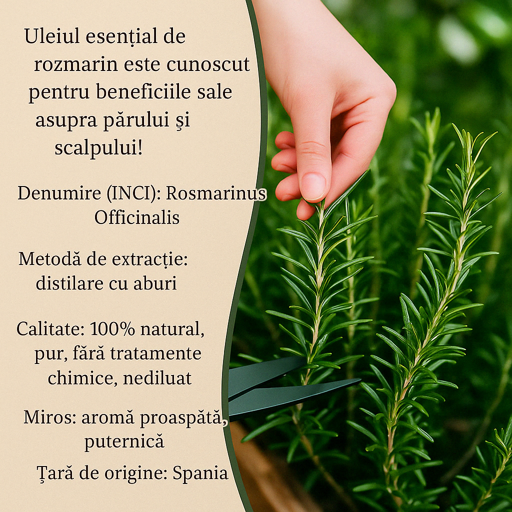 Set de 2 uleiuri esențiale de rozmarin 100% PUR + Pipetă din Sticlă CADOU