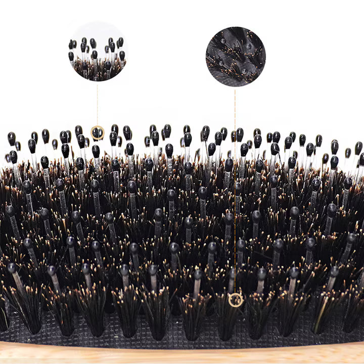 Perie de par din bambus cu peri de mistret