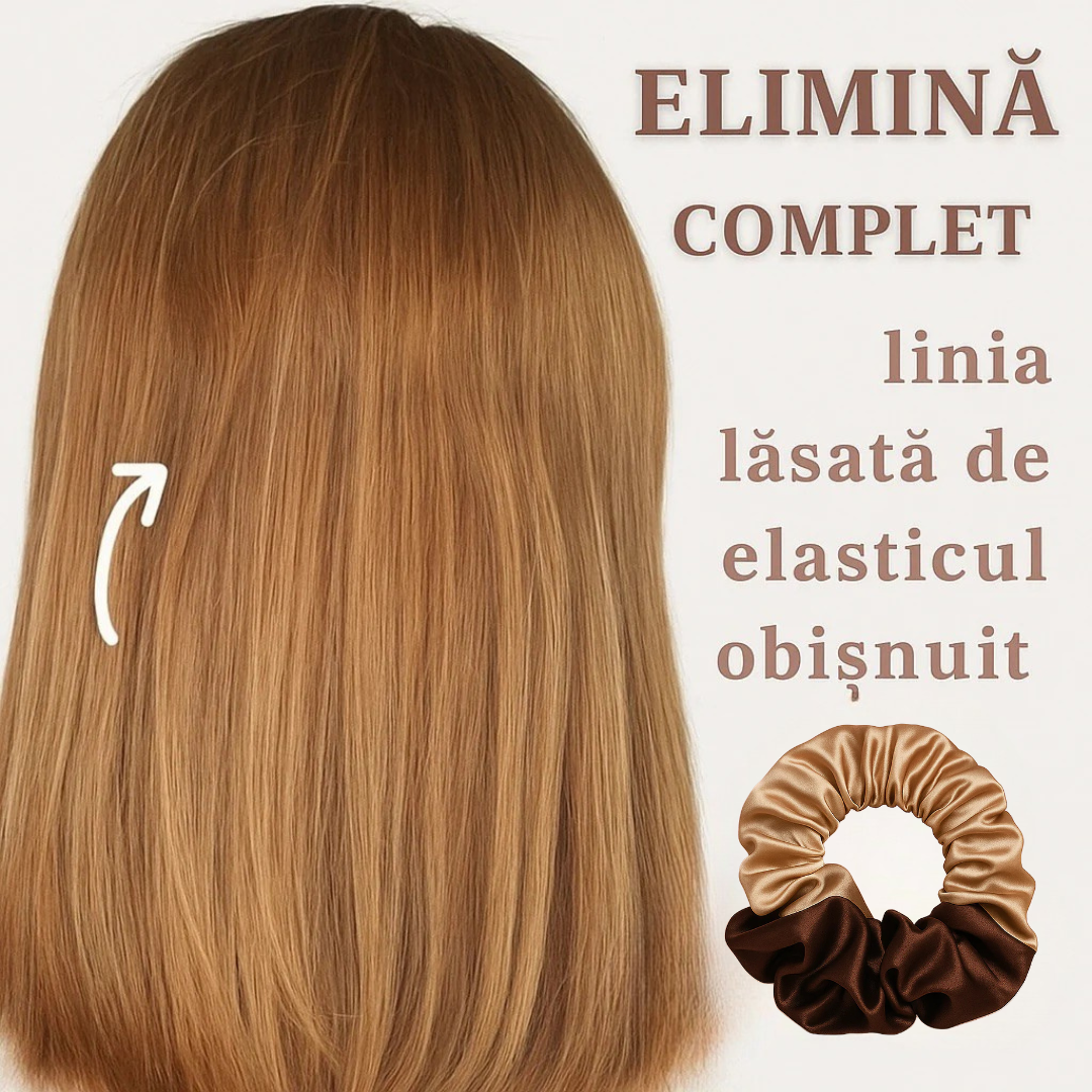 Scrunchie din satin cu dublă functie de ondulare