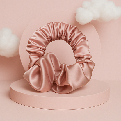 Scrunchie din satin cu dublă functie de ondulare