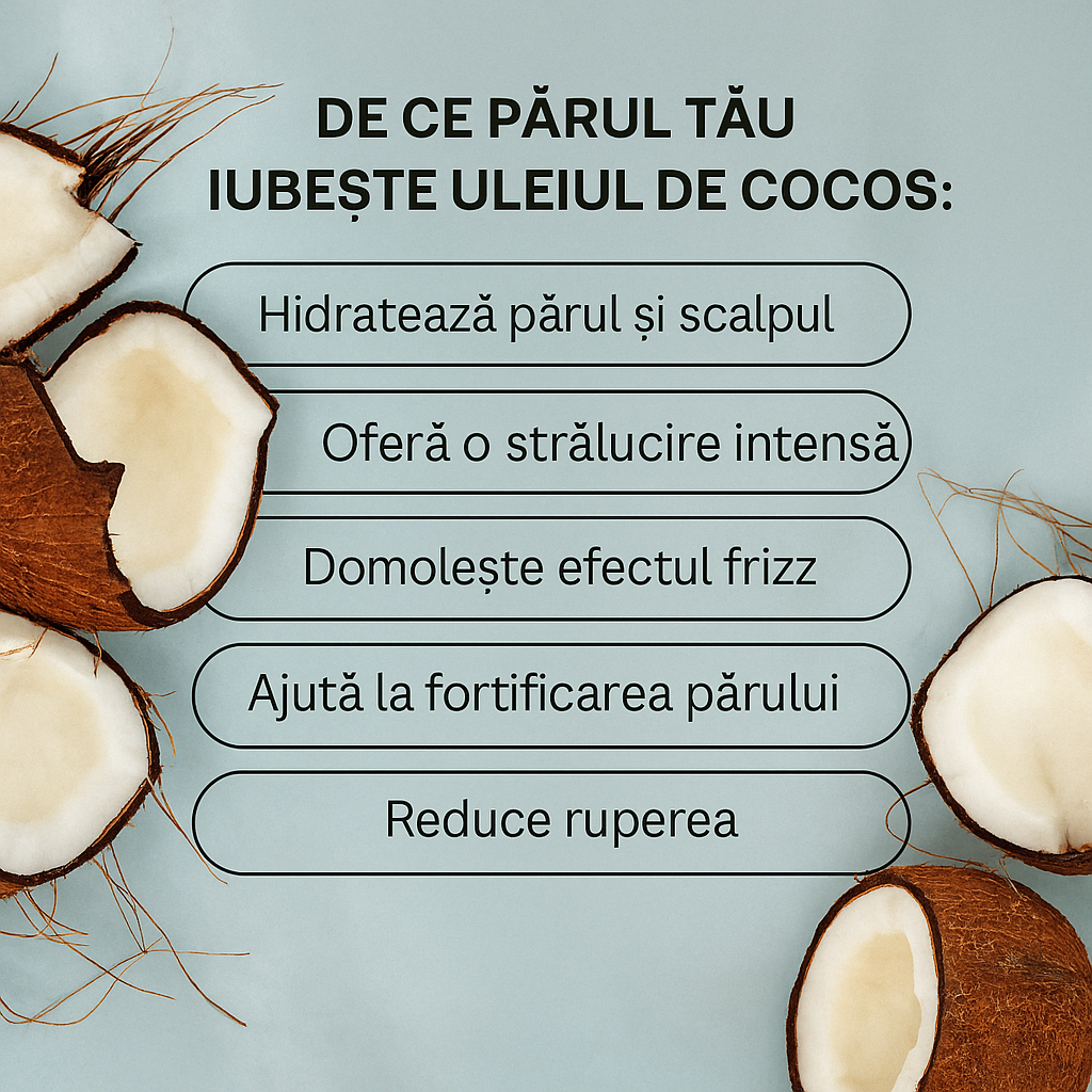 Ulei de Cocos 100% PUR- 100ml + Pipetă CADOU