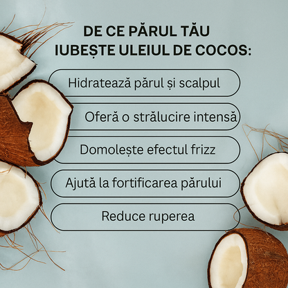Ulei de Cocos 100% PUR- 100ml + Pipetă CADOU