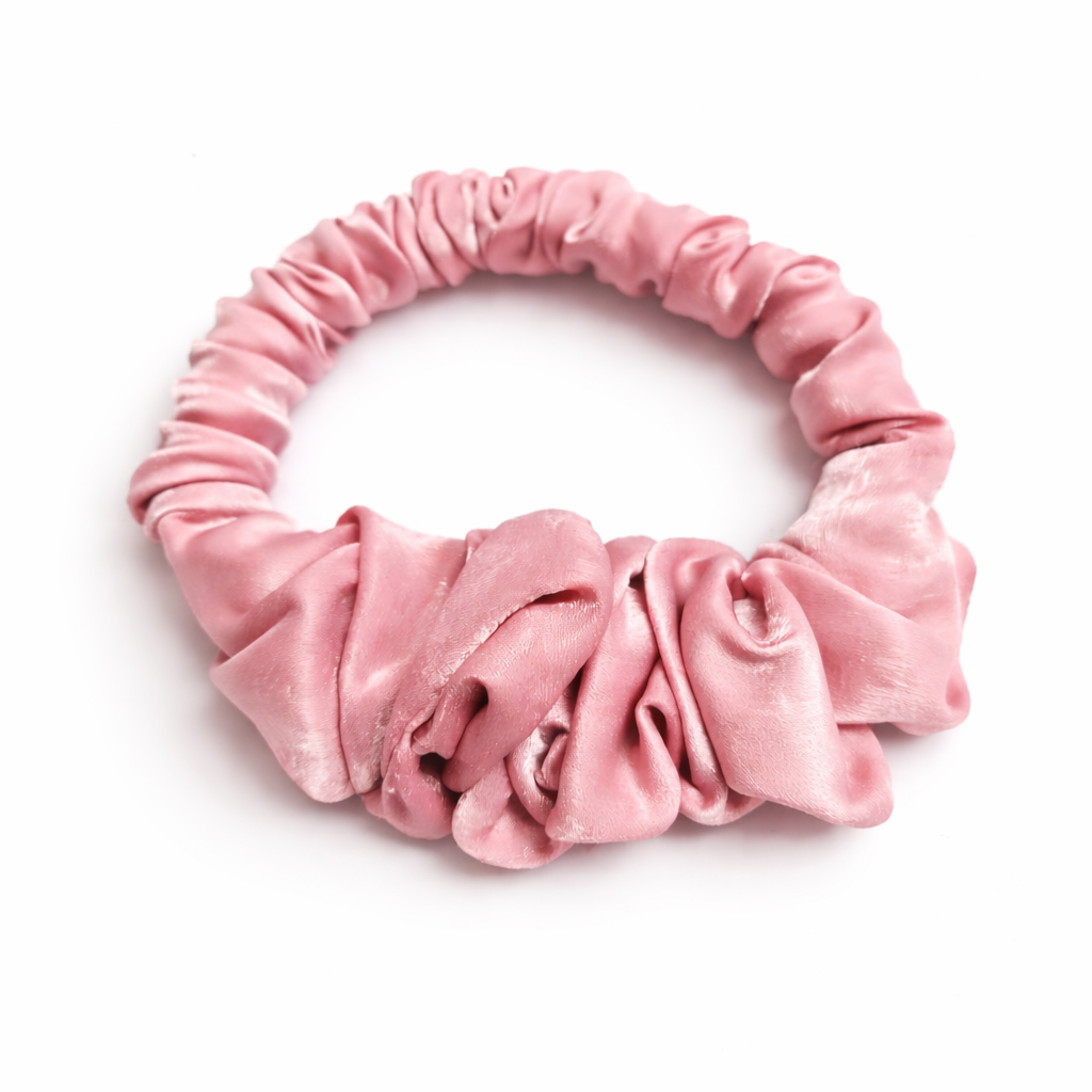 Mini Scrunchie Satinat cu dublă functie de ondulare