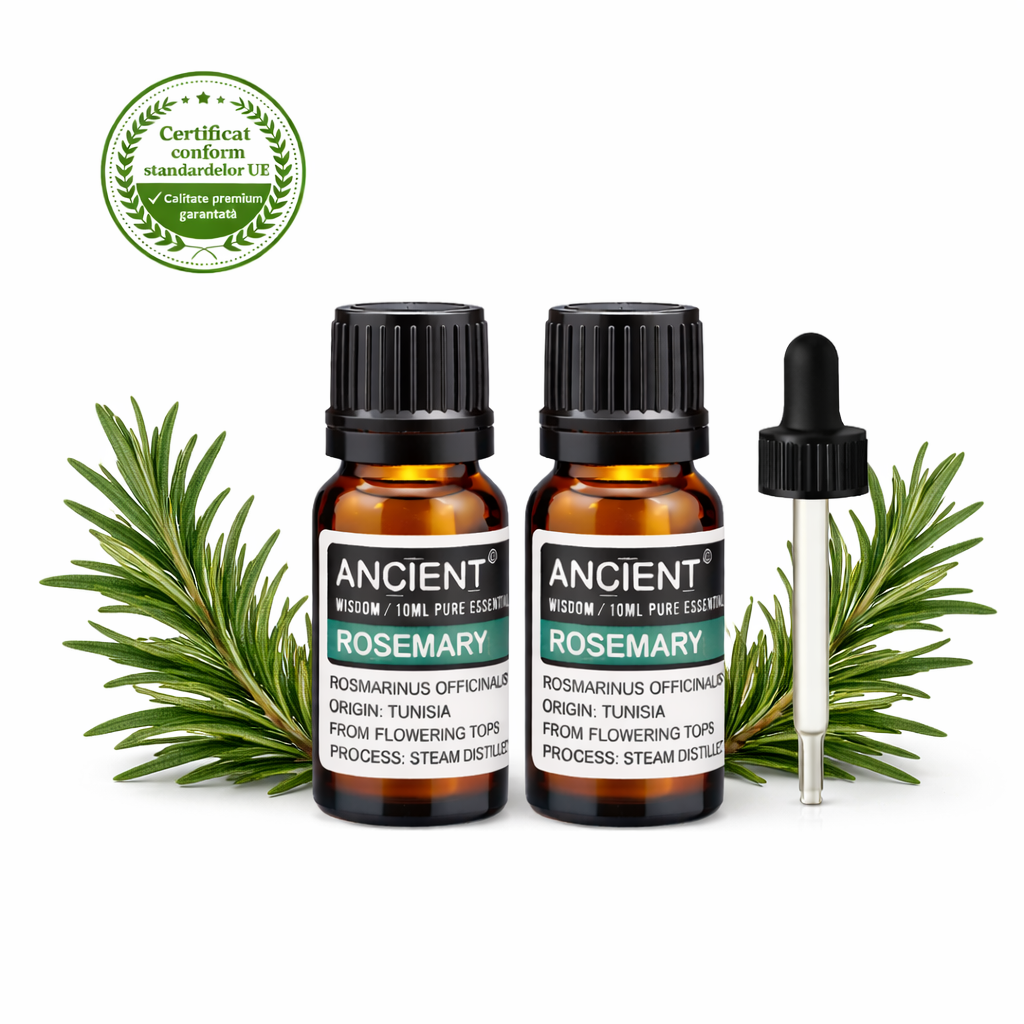 Set de 2 uleiuri esențiale de rozmarin 100% PUR + Pipeta CADOU