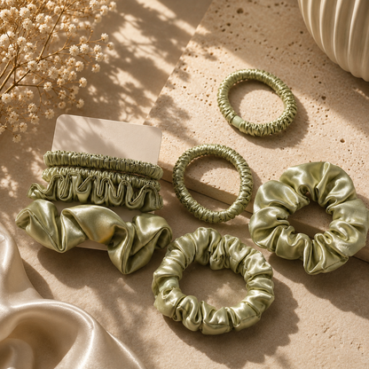 Set 4 Elastice de Păr Tip Scrunchie – Colecție Premium
