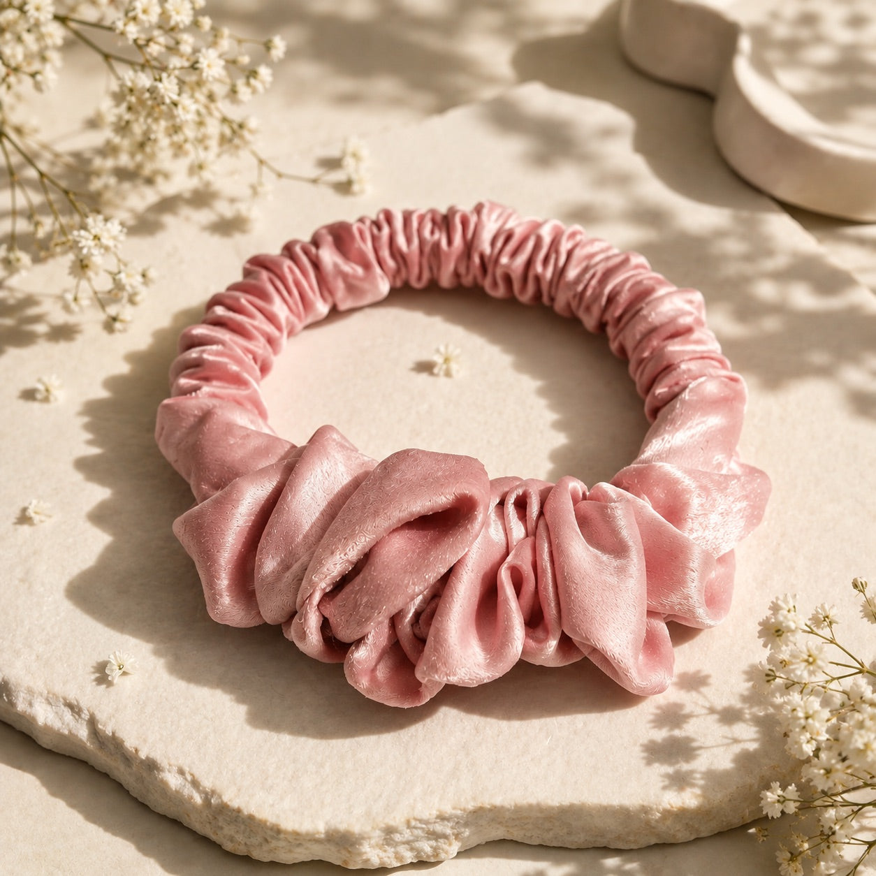 Mini Scrunchie Satinat cu dublă functie de ondulare