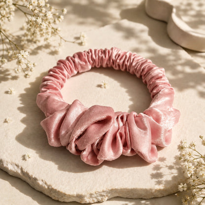 Mini Scrunchie Satinat cu dublă functie de ondulare