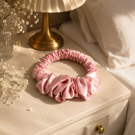 Mini Scrunchie Satinat cu dublă functie de ondulare