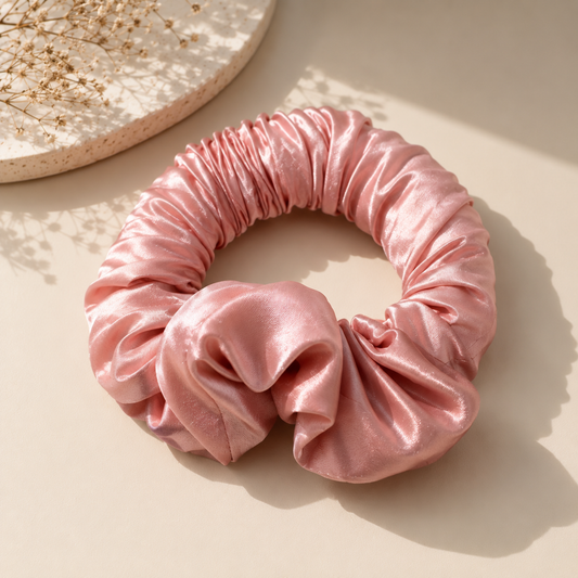 Scrunchie din satin cu dublă functie de ondulare