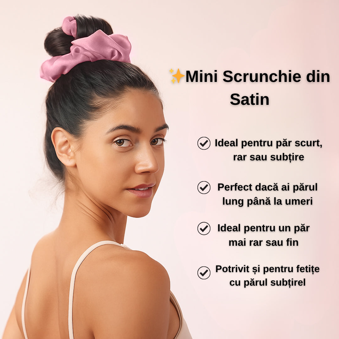 Mini Scrunchie Satinat cu dublă functie de ondulare