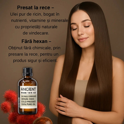 Ulei de Ricin 100% Presat la rece 100ML + Pipetă CADOU