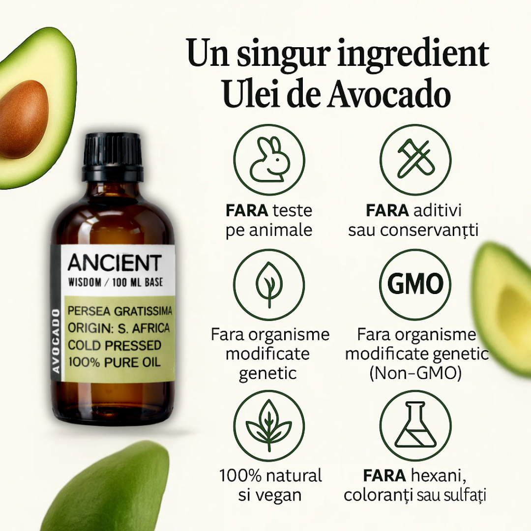 Ulei de Avocado 100% pur 100ml + Pipeta CADOU